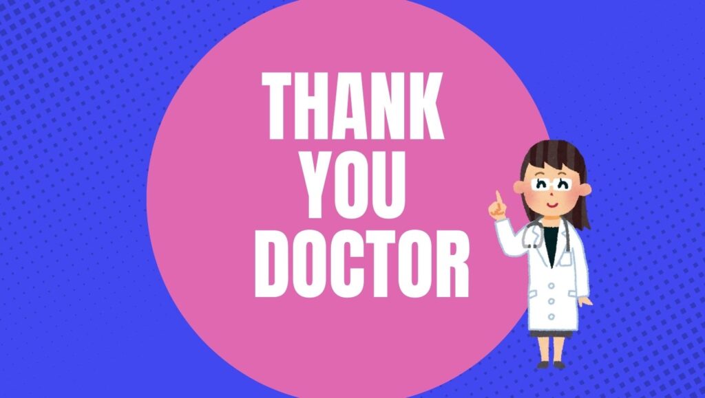 thank you note to doctor